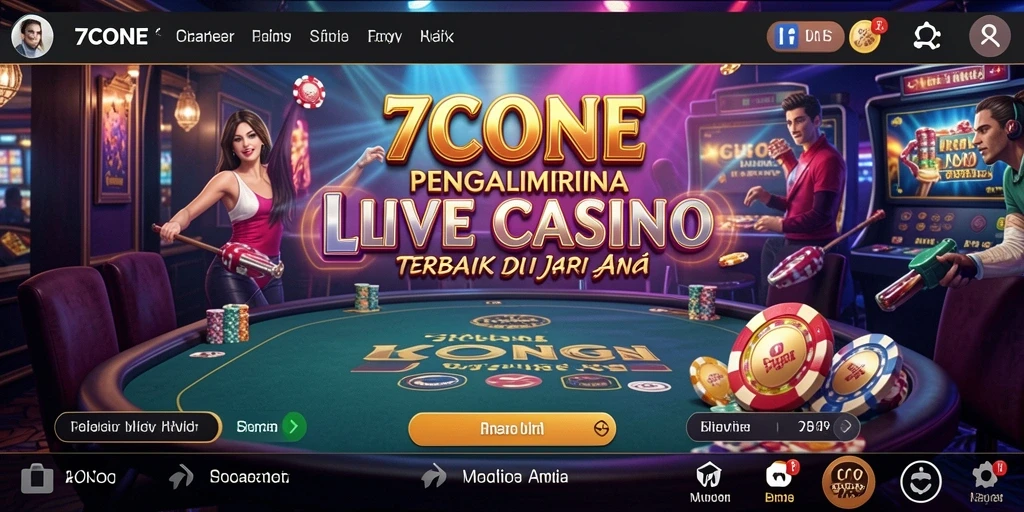 Tampilan utama gameplay Live Casino di 7CONE dengan dealer profesional.