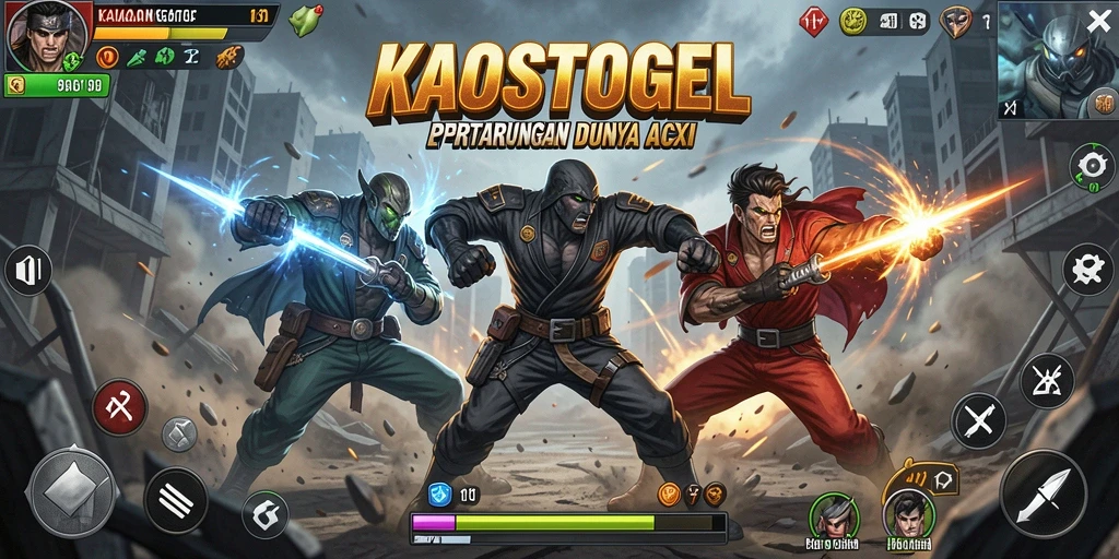 Tampilan pertarungan seru dalam KAOSTOGEL dengan karakter yang dinamis.