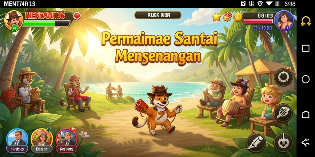 Tampilan menarik dari gameplay MENTARI138 yang ceria dan santai.