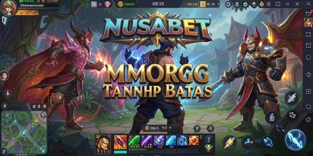Screenshot gameplay NUSABET menampilkan pertarungan epik di dunia fantasi.
