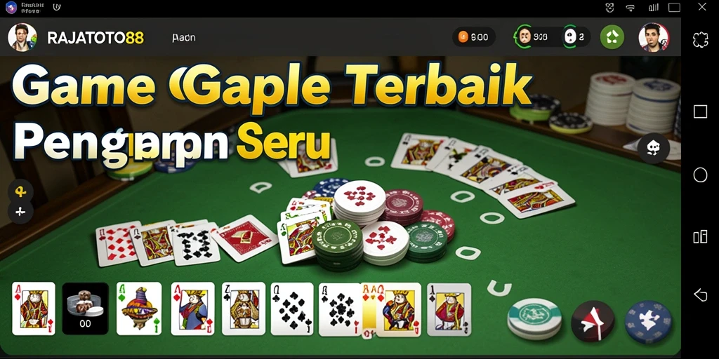 Tampilan gameplay seru RAJATOTO88 yang menampilkan kartu Gaple.