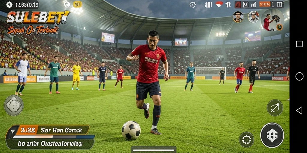 Screenshot gameplay <strong>SULEBET</strong> yang menampilkan aksi di lapangan sepak bola.