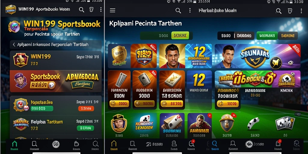 Tampilan gameplay WIN199 yang dinamis pada aplikasi Sportsbook.